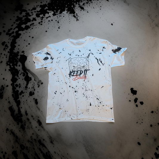 Short sleeve splattered T